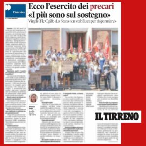 “PRECARI DEL MONDO DELLA SCUOLA, LO STATO NON STABILIZZA PER RISPARMIARE”: SUL TIRRENO IN EDICOLA OGGI L’INTERVISTA A VERONICA VIRGILI (FLC-CGIL)