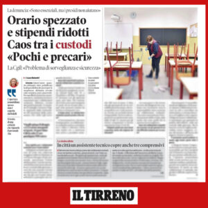 PERSONALE ATA, ORARIO SPEZZATO E STIPENDI RIDOTTI: SUL TIRRENO IN EDICOLA OGGI L’ANALISI DI VERONICA VIRGILI (FLC-CGIL)