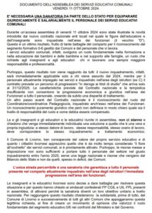 SERVIZI EDUCATIVI DEL COMUNE DI LIVORNO, IL DOCUMENTO DELL’ASSEMBLEA DELLE LAVORATRICI TENUTASI L’11 OTTOBRE