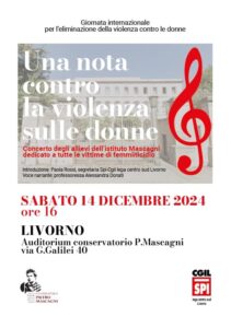 LIVORNO, SABATO 14 DICEMBRE AL MASCAGNI CONCERTO DEDICATO ALLE VITTIME DI FEMMINICIDIO: “UNA NOTA CONTRO LA VIOLENZA SULLE DONNE”