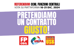 INTESA SEPARATA CCNL FUNZIONI CENTRALI, VOTIAMO NO! VOTO ONLINE FINO A SABATO 21 DICEMBRE